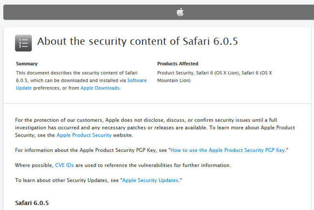 アップルが「Safari」のアップデートを公開、適用を呼びかけ 画像