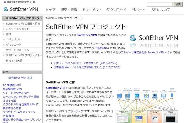 SoftEther VPN 1.0、フリーウェア正式版が公開……日本語サイトも公開 画像