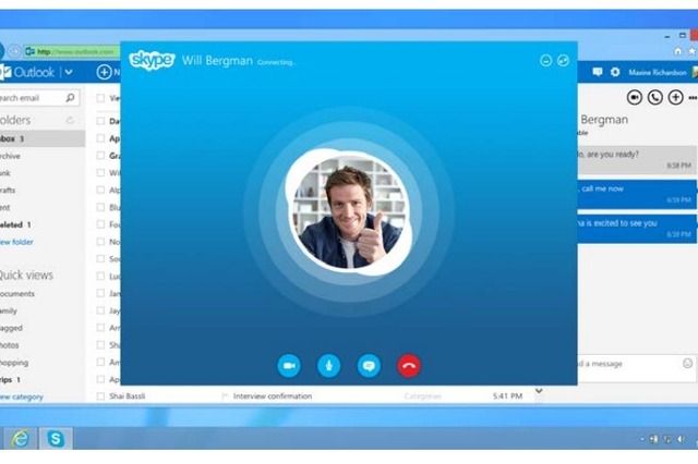 Skype for Outlook.com、日本でも利用可能に……アカウントを統合可能 画像