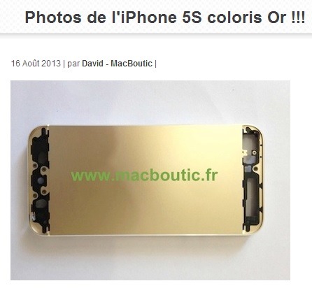 「iPhone 5S」に金色ボディ!?　仏で写真が流出 画像