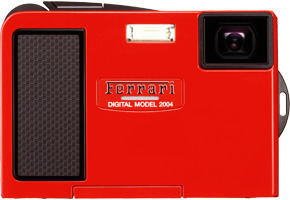 オリンパス、フェラーリ公認デジカメ「Ferrari DIGITAL MODEL 2004」を予約限定販売 画像
