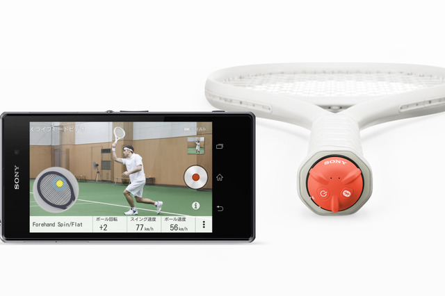 ソニー、テニスラケット装着型スマートデバイス「SSE-TN1」……ショットや回転を解析 画像