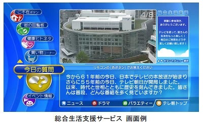 テレビ朝日と日立、データ放送を使った「総合生活支援サービス」を首都圏で実験 画像