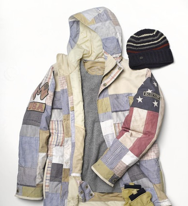 バートン、ソチ五輪の米国スノボユニフォーム提供。パッチワークの星条旗 画像