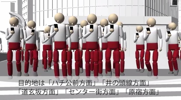 もし渋谷スクランブル交差点を横断する人が全員歩きスマホだったら？……CG動画公開　NTTドコモ 画像