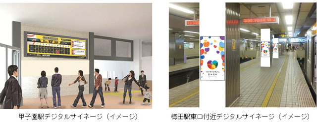 阪神電鉄、甲子園駅に184インチの大型デジタルサイネージ設置 画像