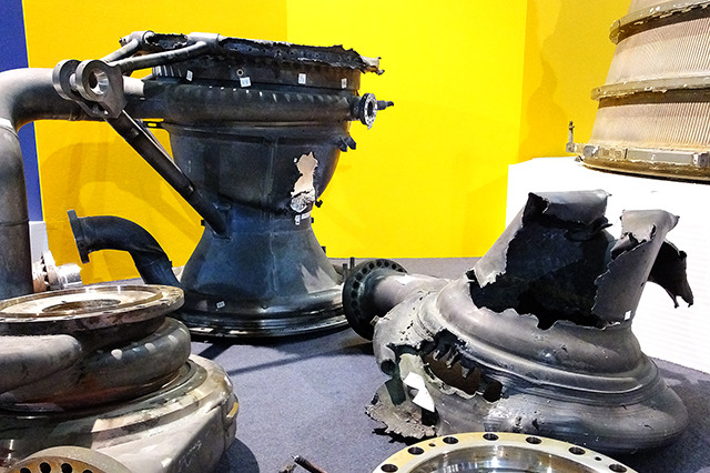 【宇宙博2014】H-2ロケット用LE-7Aエンジンの輝きとLE-7の痛ましい傷跡 画像