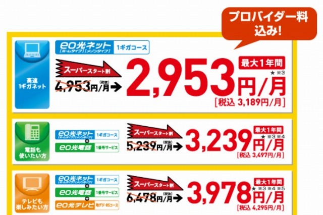 eo光、月額料金から2,000円を1年間割引する「スーパースタート割」開始 画像
