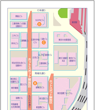 ホットスポット、丸の内仲通りと大名小路で屋外サービスを開始 画像
