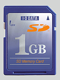 アイ・オー、1Gバイトの大容量SDメモリーカード 画像
