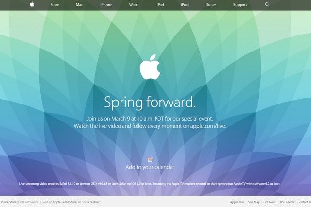 Appleのスペシャルイベントが深夜2時にスタート！ Apple Watchの詳細&新型MacBookか!? 画像