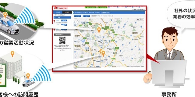 営業車の現在地を把握……定額制GPS位置情報管理サービス 画像