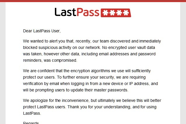 オンラインパスワード管理「LastPass」、外部攻撃で情報流出の可能性 画像