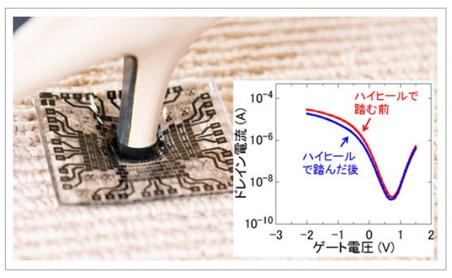 ヒールで踏んでも壊れないトランジスタ、産総研が開発 画像