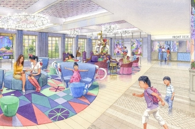 新たなディズニーホテルが来年6月に誕生、パークの装飾を施した館内に 画像