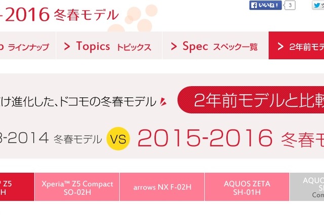 Xperiaシリーズはどう進化？ ドコモが2年前モデルからの進化比較サイト公開 画像