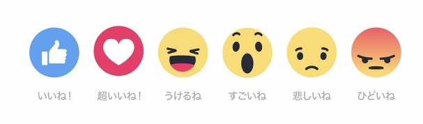 「超いいね！」「ひどいね」も可能に、Facebookが新機能「リアクション」を導入 画像