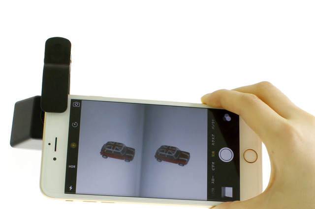 iPhoneなどに取り付けて3D動画が撮影できるスマホ用レンズキット 画像