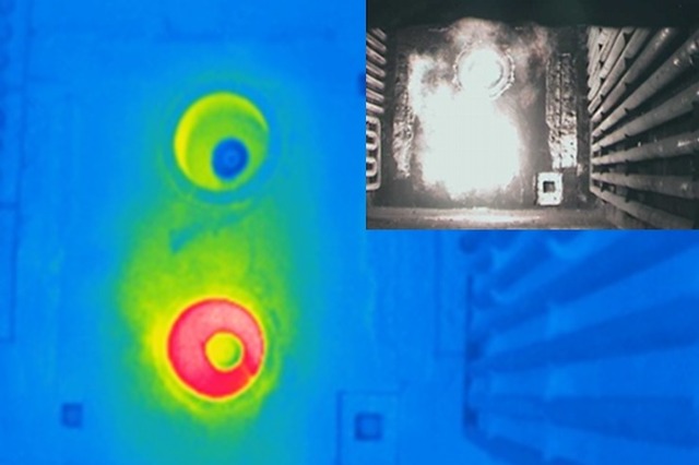 焼却炉内の設備点検や事故防止を可能にする赤外線サーモカメラ 画像