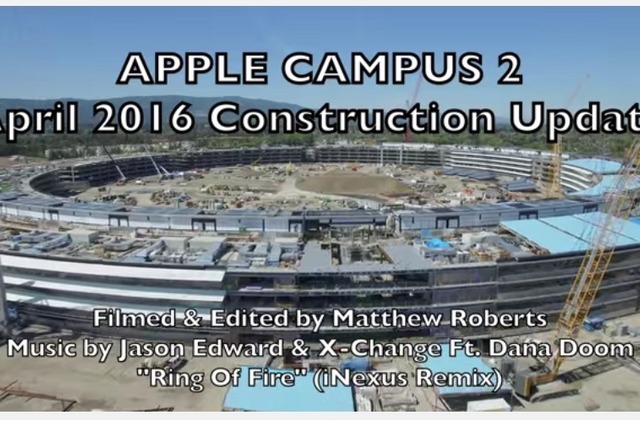 まるで宇宙船！ 建設中のアップル新社屋をとらえた新たな空撮動画 画像