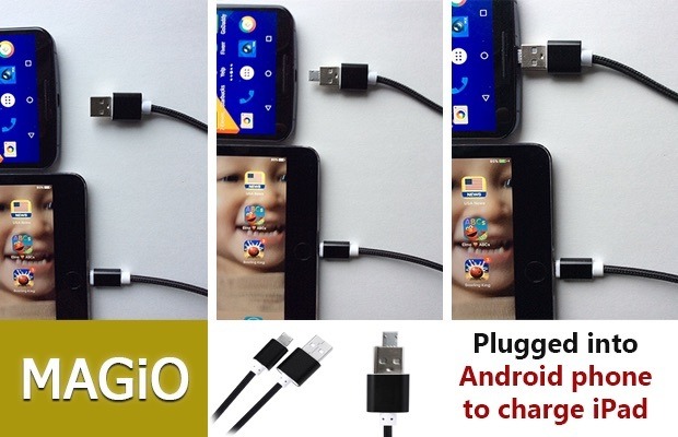 両刀使いも1本で！iPhoneとAndroidの両方で接続できる充電ケーブル「MAGIO」 画像