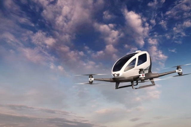 人が乗れるドローン「EHang 184」、米ネバダ州で飛行テストへ！ 画像