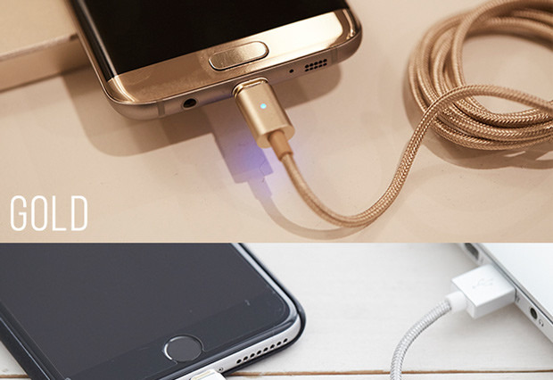 iPhone/Androidに対応！抜けても安心なマグネット式のスマホ充電ケーブル 画像
