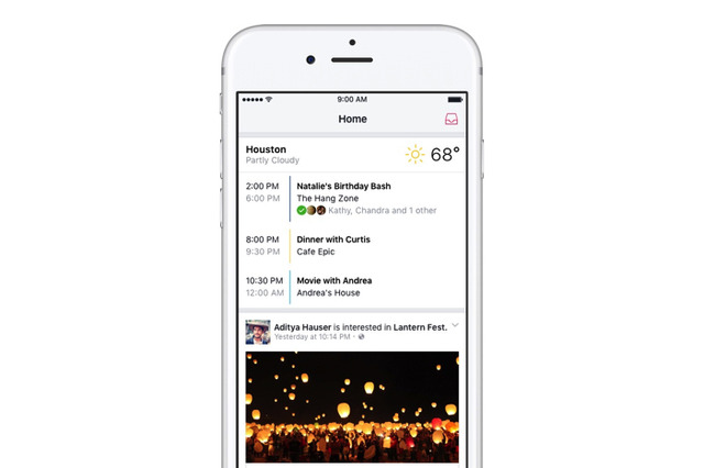 Facebook、イベントの検索や共有が容易になるアプリ「Events」をリリース 画像