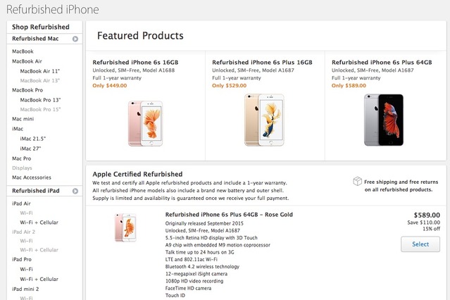 Apple整備済み商品にiPhone 6s/6s Plusが登場！定価の15％オフで製品1年保証も付帯 画像