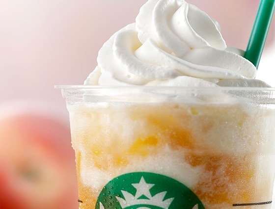 11日発売!スタバの新作フラペチーノは「ホワイト チョコレート & ピーチ クリーム フラペチーノ」 画像
