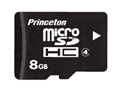 プリンストン、4MB/秒以上の転送速度を保証する「Class4」対応のmicroSDHCカード 画像