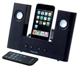 プリンストン、単3形乾電池とACアダプタの2Way方式で使えるiPod用スピーカー 画像