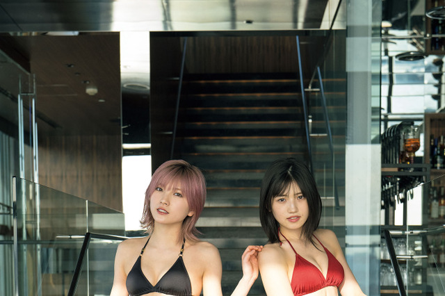 AKB48・岡田奈々&村山彩希、スタイル良すぎな赤・黒セクシービキニ 画像