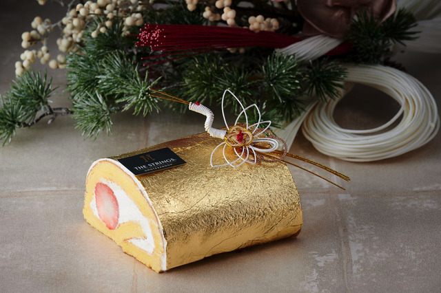 新年を祝う煌びやかなスイーツ「金箔ロールケーキ」登場 画像
