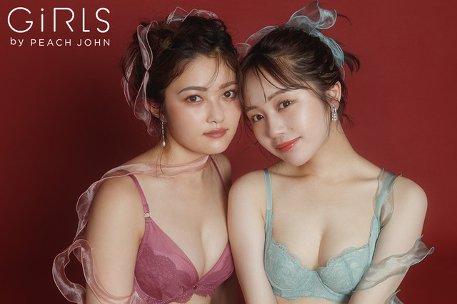 井上咲楽＆なえなの、PEACH JOHNランジェリーで美乳強調 画像