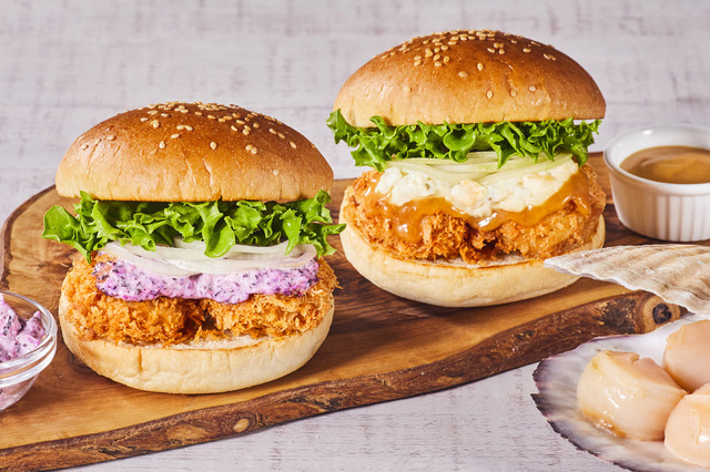 肉厚ホタテがゴロッと3つ！フレッシュネスバーガー、「ホタテフライバーガー」期間限定販売 画像
