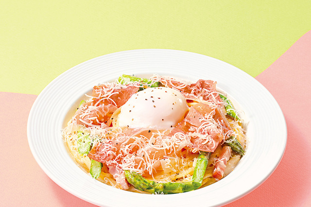 ココスに春らしさ全開のパスタ&ハンバーグが新登場!シャキシャキ食感のアスパラが主役 画像