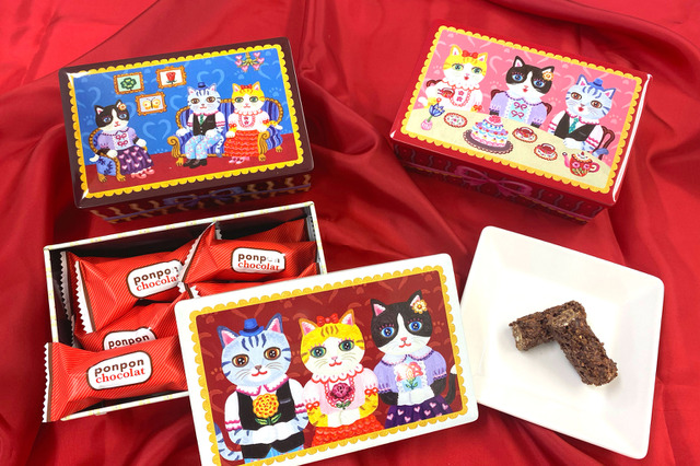 新感覚おこし「pon pon Ja pon」ととやちかこがコラボ！可愛いネコ缶バレンタインギフトが誕生 画像