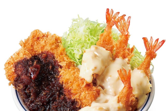 揚げ×揚げでボリューミー！かつや「海老マヨとチキンカツの合い盛り」新発売 画像