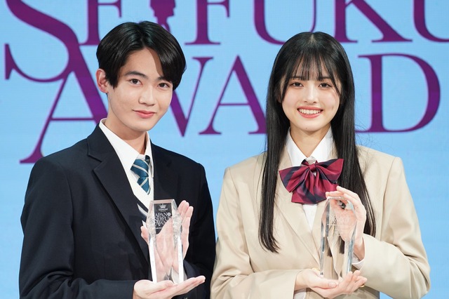 雪明&内田蓮が「第11回日本制服アワード」グランプリ受賞!憧れは今田美桜と佐藤健 画像