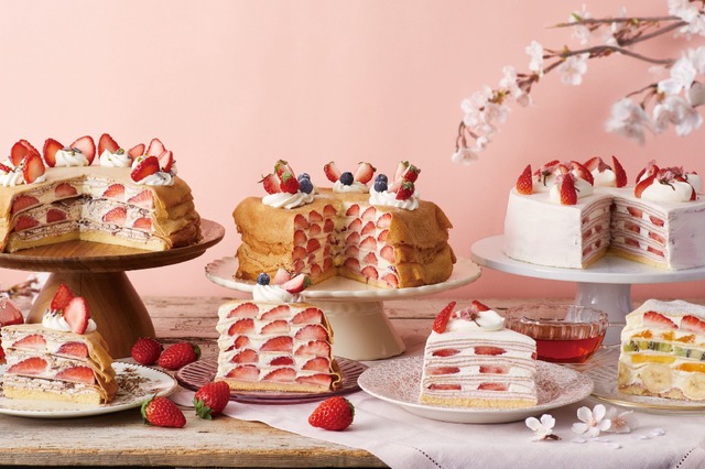 桜や苺で春爛漫！アフタヌーンティーに季節限定ミルクレープ登場 画像
