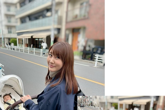 安めぐみの次女ベビーカーデビュー＆お散歩ショットに反響「かわいいママ！」 画像