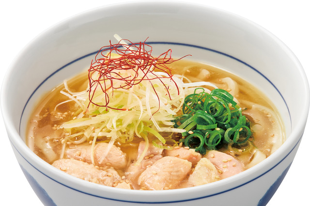 なか卯、関西風うどんだしをベースにした『白髪ねぎ鴨塩うどん』新発売 画像