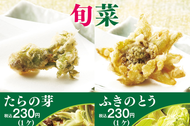 天丼てんや、1日より春の山菜「たらの芽」「ふきのとう」販売 画像