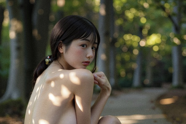 くりえみ、トップレスで美バスト&背中チラ見せ！ 画像