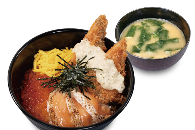 松のや＆すし松コラボ、“フライ”も“寿司”も両方楽しめる「サーモンいくら丼」8月6日より発売 画像