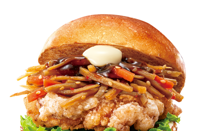 ごぼうと肉の旨み広がる！ロッテリア、“鶏ごぼう”＆“牛カルビごぼう”の和風バーガーが登場 画像