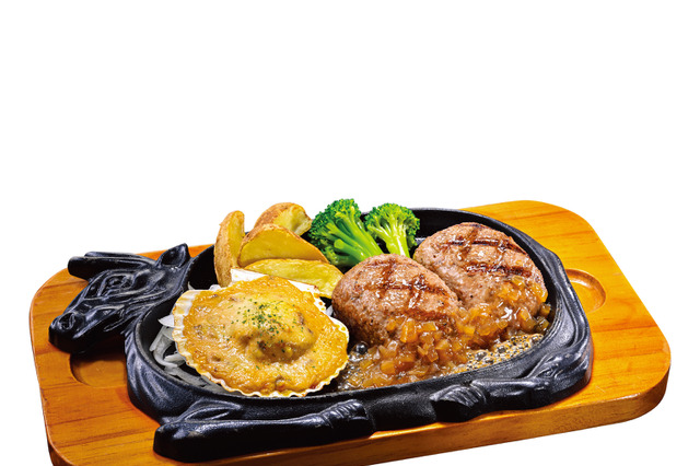 殻付きホタテが大俵ハンバーグとセットで登場！ビッグボーイが「北海道産ホタテフェア」を3月5日より開催 画像