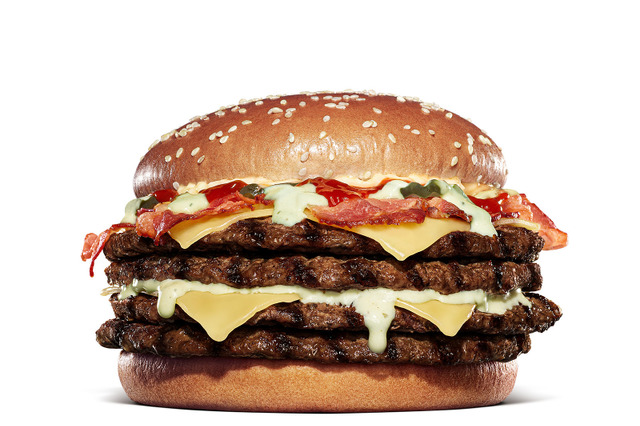 バーガーキング、ビーフパティ4枚を使用した“超大型チーズバーガー”の食べ放題イベントを開催！27日から1週間実施 画像
