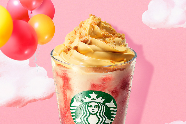 スタバ春の新作、ストロベリー尽くしのフラペチーノ3種が登場！25日から発売 画像
